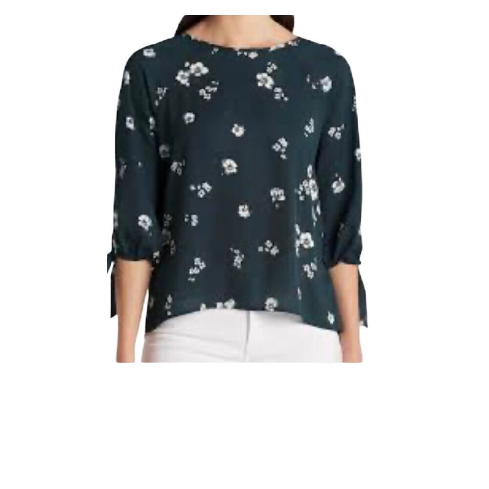 Papermoon Larie Tie Sleeve Blouse Floral Workwear Medium